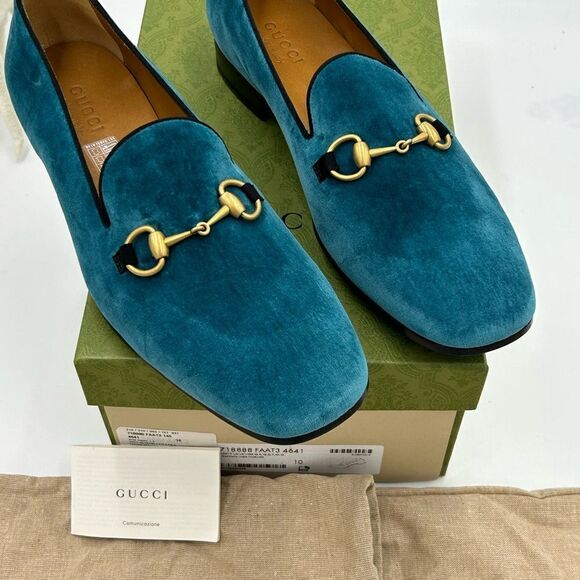Men’s Gucci horse bit velvet loafers size 10 made in Italy - Picture 2 of 10